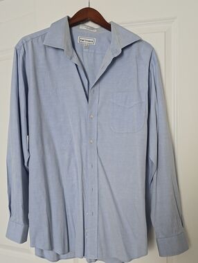 Paul Fredrick Light Blue Long-Sleeve Dress Shirt